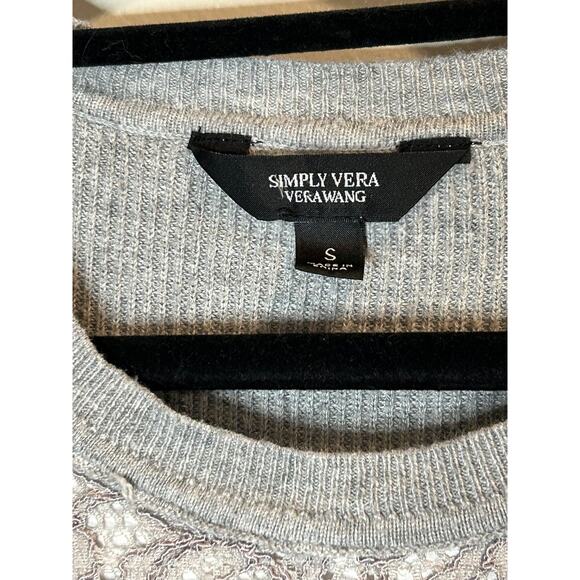 Simply Vera Wang Small Sweater With Longer Tunic Style Lace Size Small - Picture 3 of 8